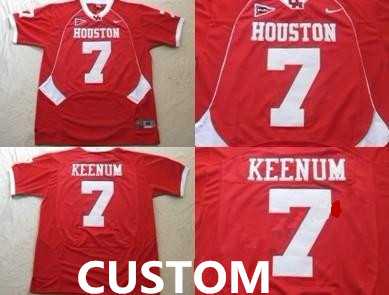 Mens University of Houston Customized Red Jersey->customized ncaa jersey->Custom Jersey